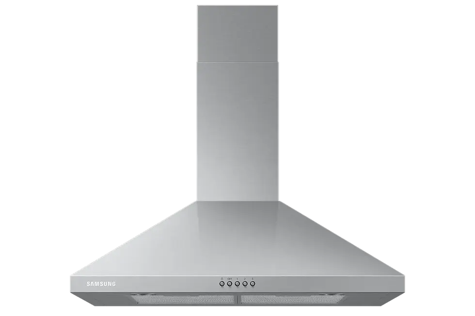 Imagen de una campana extractora Samsung en perfecto estado, luciendo moderna y funcional. En DICAL somos expertos en el mantenimiento y reparación de campanas de cocina de la marca Samsung. Solucionamos problemas de baja extracción de humo, motores ruidosos, fallas en paneles táctiles (touch) y luces fundidas. Realizamos limpieza profunda y cambio de filtros en toda la CDMX y el Estado de México para mantener tu hogar libre de olores y grasa.