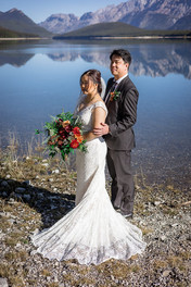 Bride and Groom mountain lake