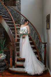 Bride on staircase