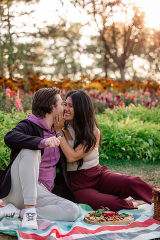 couple smile at each other 