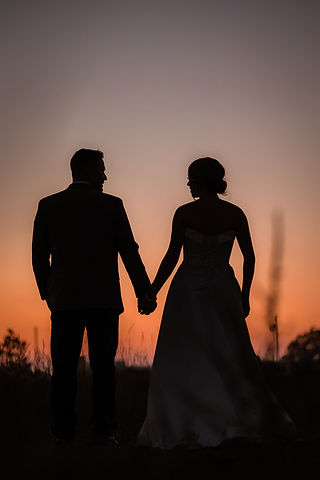 blue light bride and groom silhouette photos 