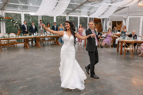 Bride and her father dancing at her reception