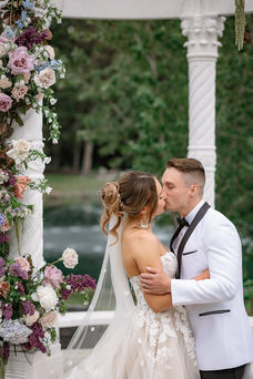 man and woman kissing