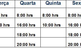 Horário de funcionamento
