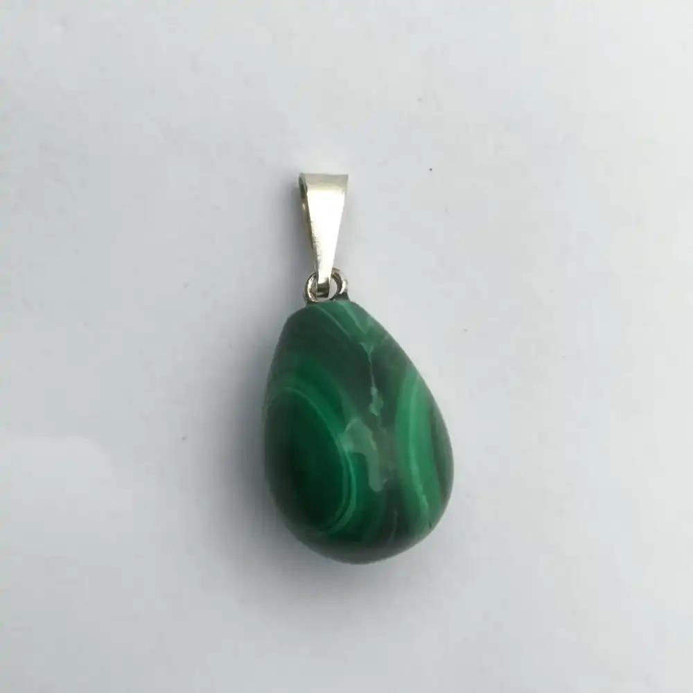 Pingente Gota de Malaquita em Prata 925