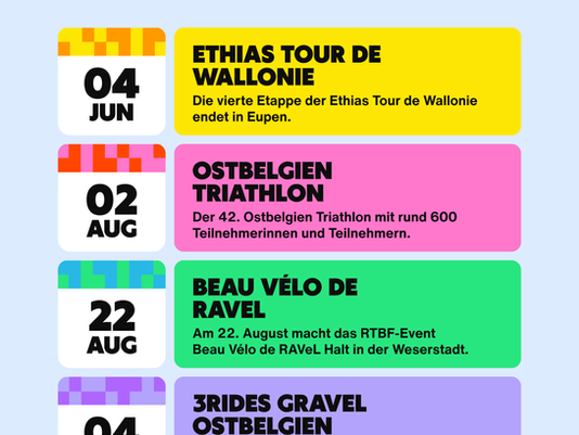 Gleich vier Sport-Events machen Eupen in diesem Sommer zum Mittelpunkt des regionalen Sportgeschehens.