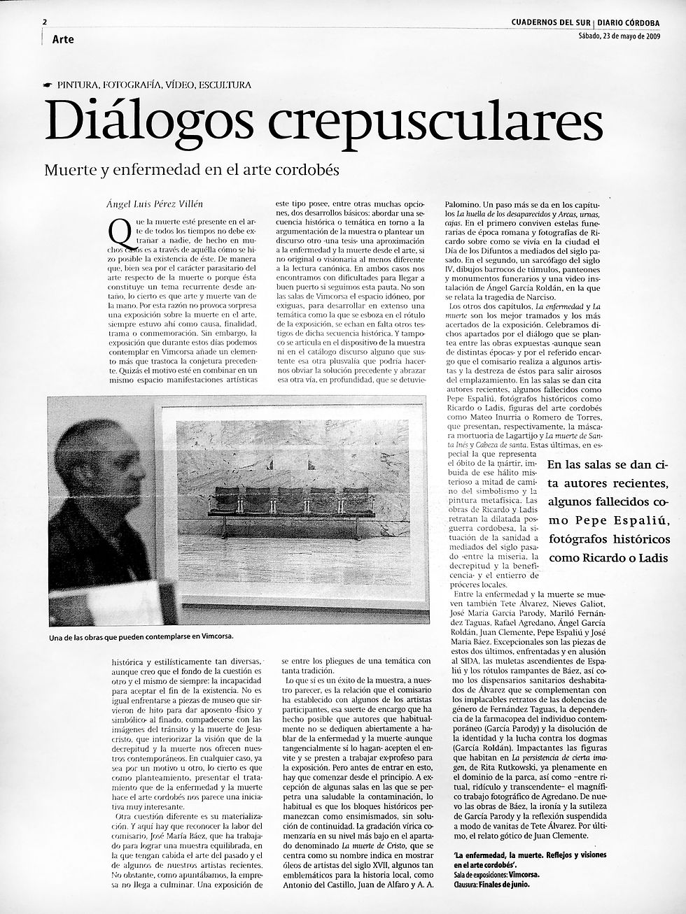 2009-05-23. Cuadernos del Sur. Diario Córdoba. Diálogos crepusculares.