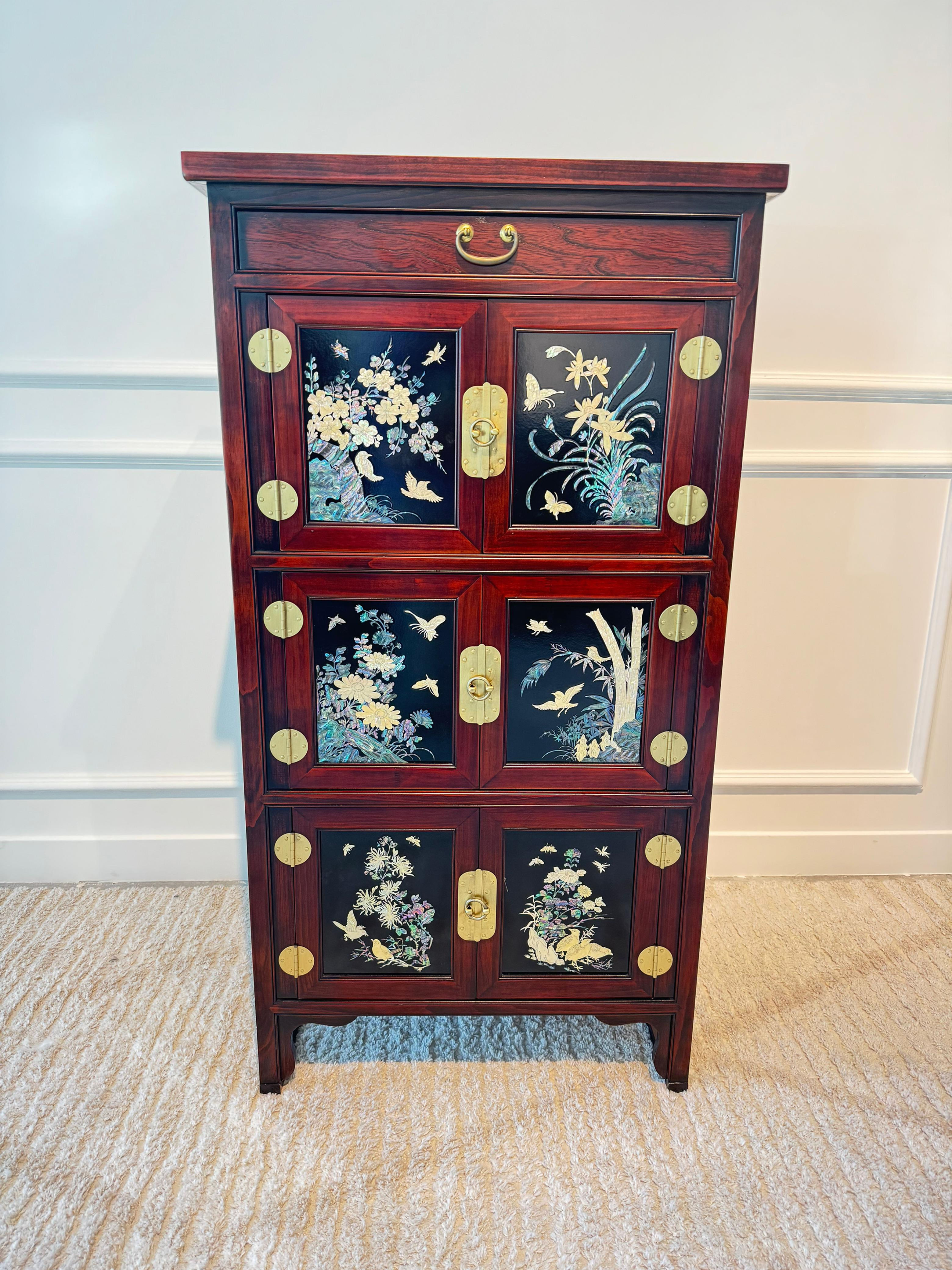 Traditional Korean 3-Storey MOP (Mother Of Pearl)
Cabinet with a top drawer K153