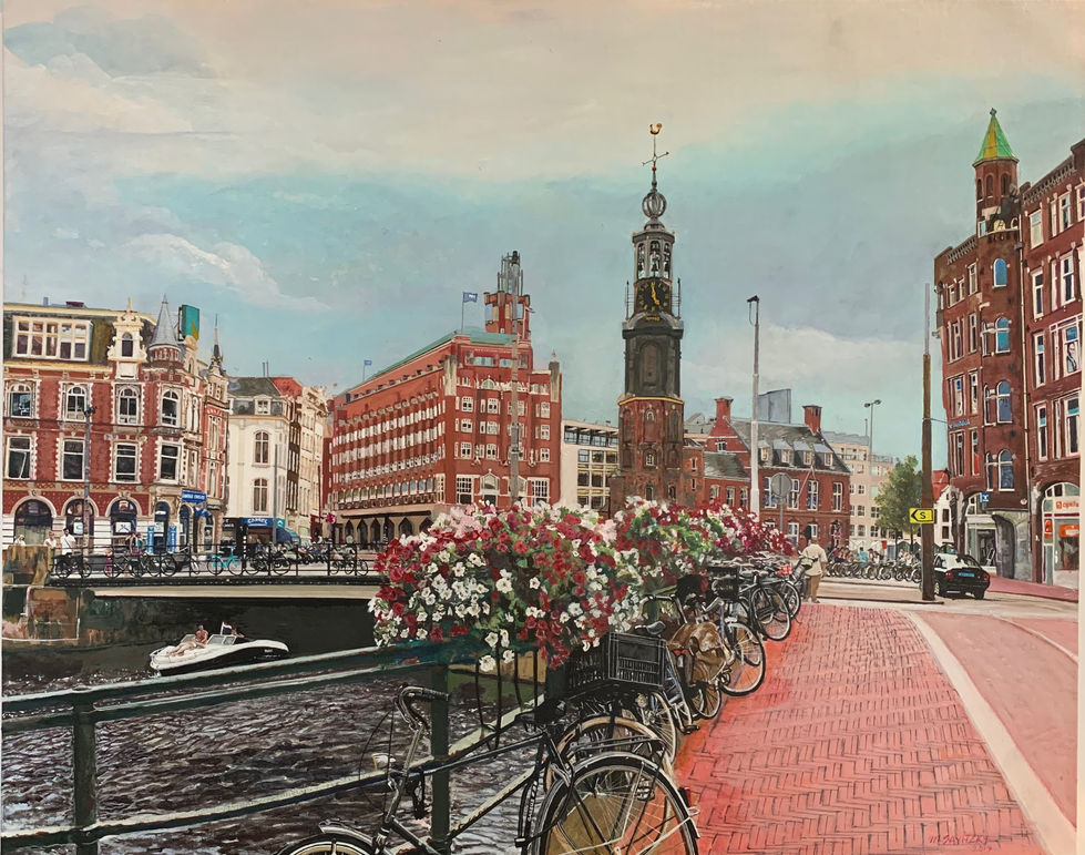"Bicycles and Flowers of Muntplein, Amsterdam"