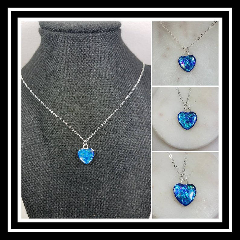 Thumbnail: Memorial Ash Heart Cremation Pendant Necklace/Cremation Memorial Ash Pendant/Pet