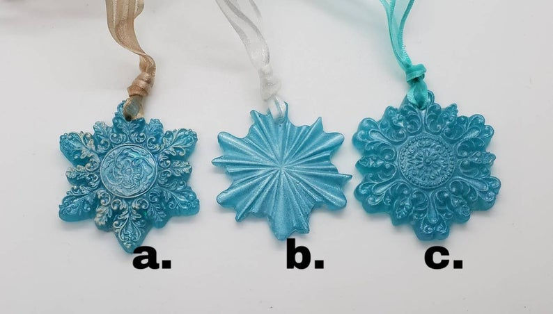 Thumbnail: Memorial Cremation Ash Snow Flake Ornament/Memorial Mermaid/Cremation Ornament