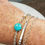 Thumbnail: Memorial Ash Cremation Round Turquoise and Sterling Silver Bracelet/Cremation Br