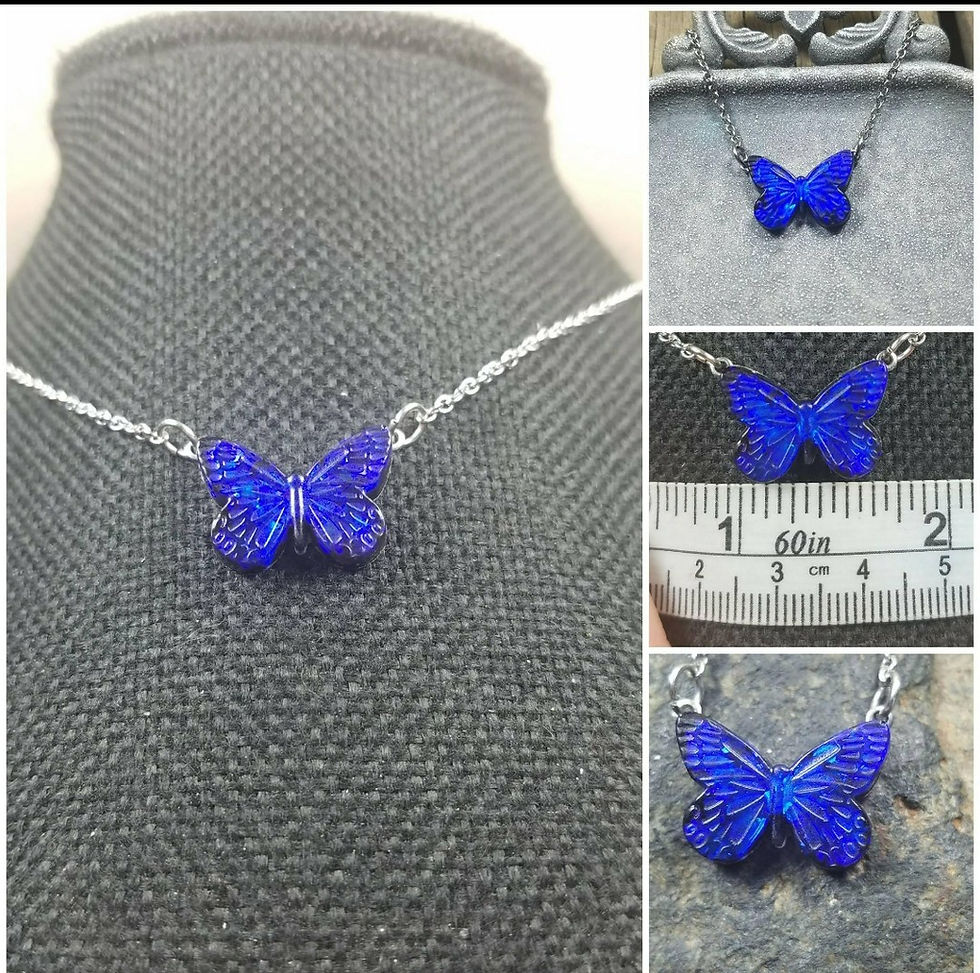 Thumbnail: Memorial Ash Butterfly Pendant Necklace /Cremation Neckla