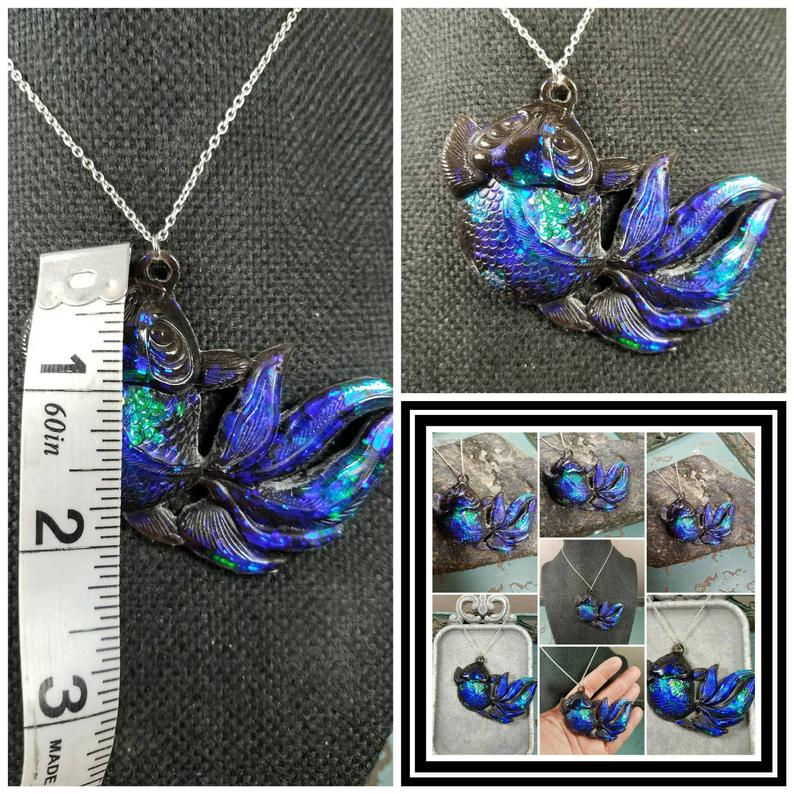Thumbnail: Memorial Ash Koi Fish Necklace/Cremation Pendant/ Pet Memorial Jewelry/ Memorial