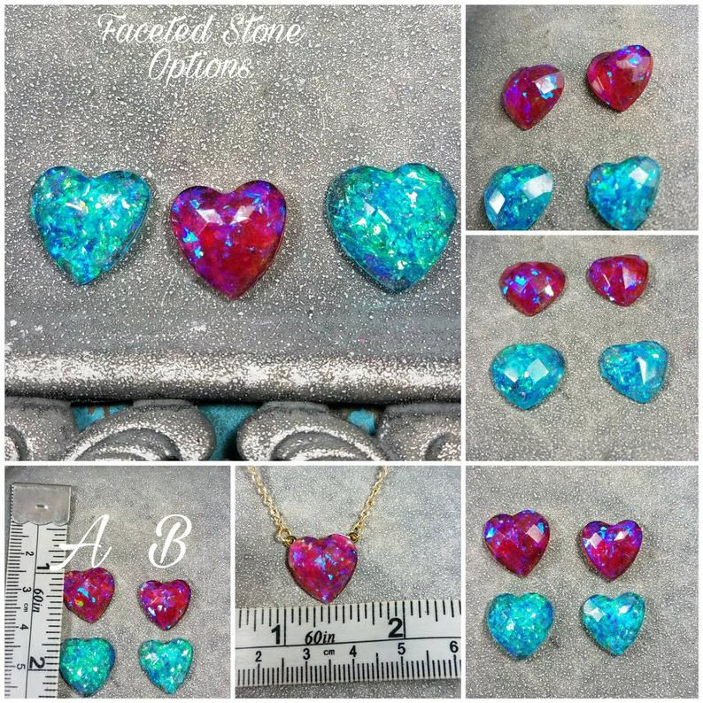 Thumbnail: Faceted Heart Memorial Ash Pendant /Memorial Jewelry/ Ash Necklace/Cremation Nec
