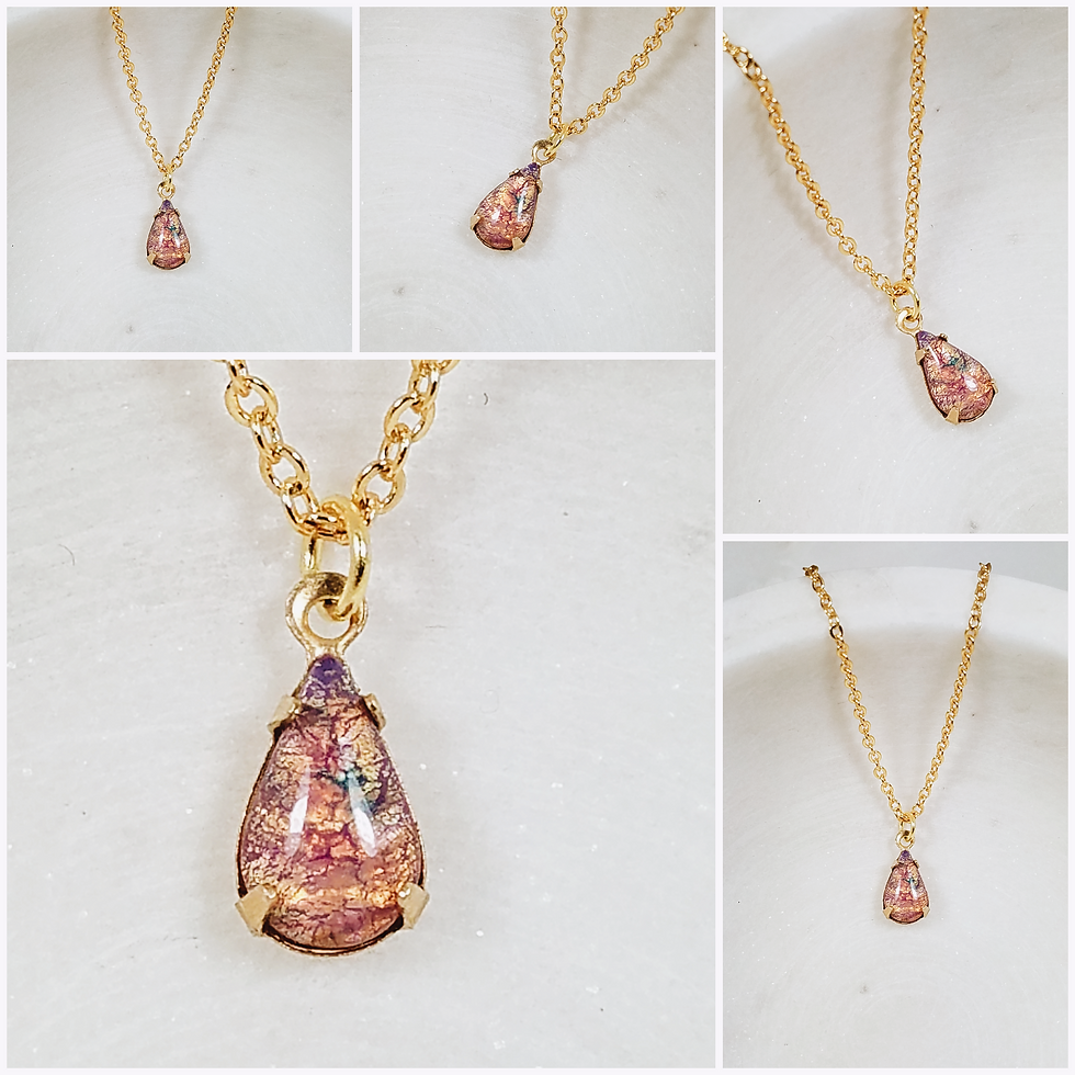 Thumbnail: Memorial Ash Cremation Vintage Crystal Necklace 