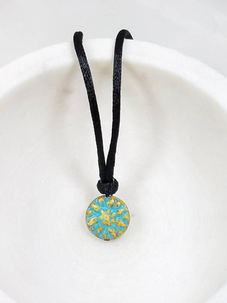 Studiodragonfly19 Cremation Ceramic Dalia Flower Memorial Ash Pendant/Memorial A