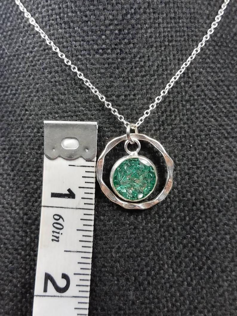 Thumbnail: Memorial Ash Ring Pendant Necklace/ Cremation Memorial Ash Pendant/Pet Memorial/