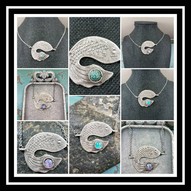 Koi Fish Memorial Ash Pendant/Memorial Ash Jewelry/ Pet Memorial Ash Pendant/Cre