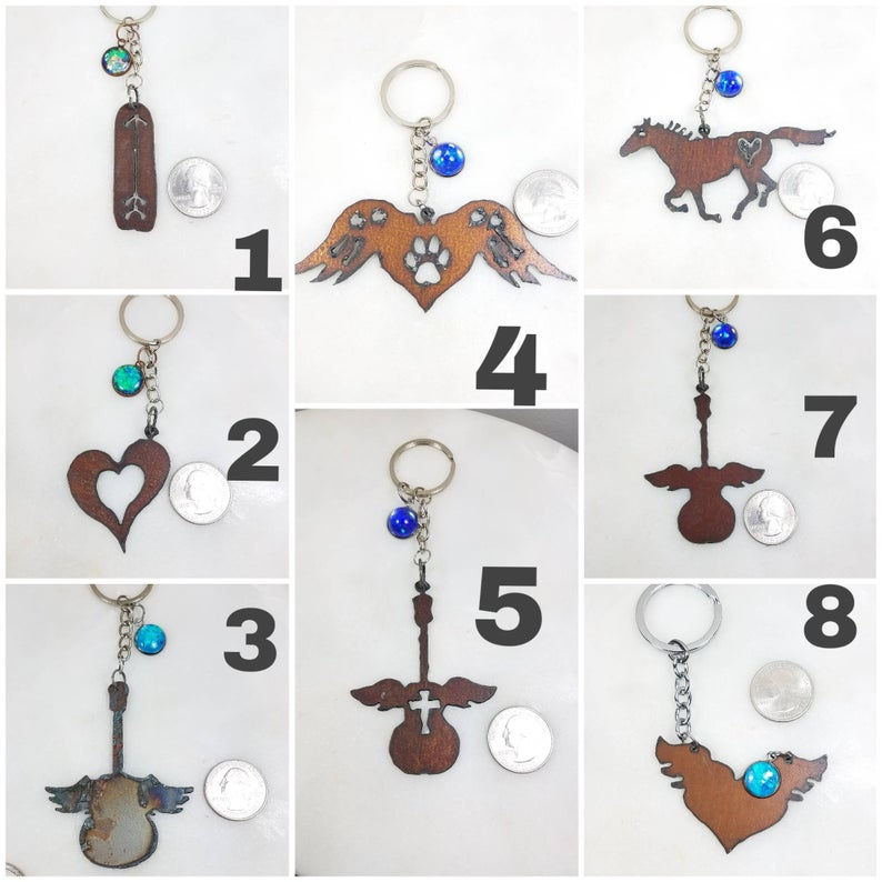 Thumbnail: Memorial Ash Rustic Keychain/Cremation Keychain/Pet Memorial Bracelet/Over 80