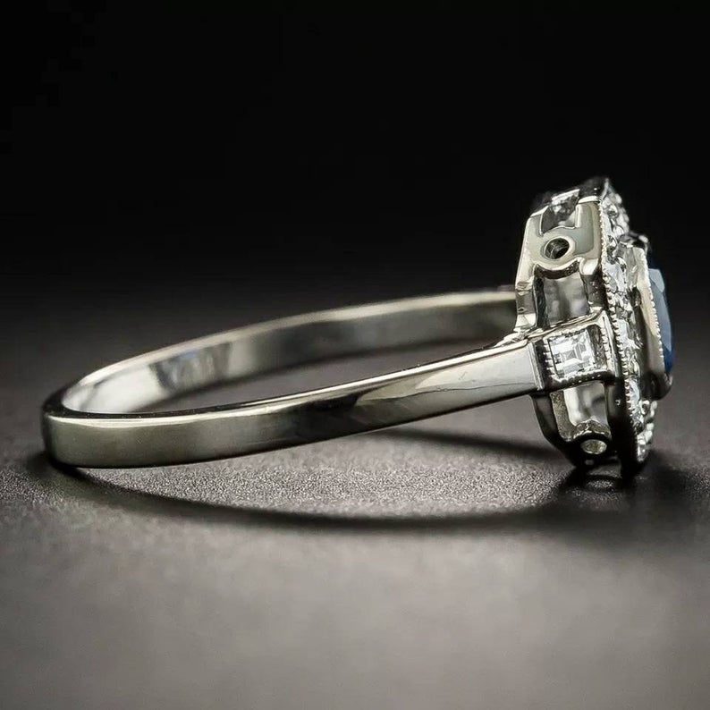 Thumbnail: Studiodragonfly19 Memorial Ash 10k Gold Sapphire Moissanite Ring Band/ Memorial