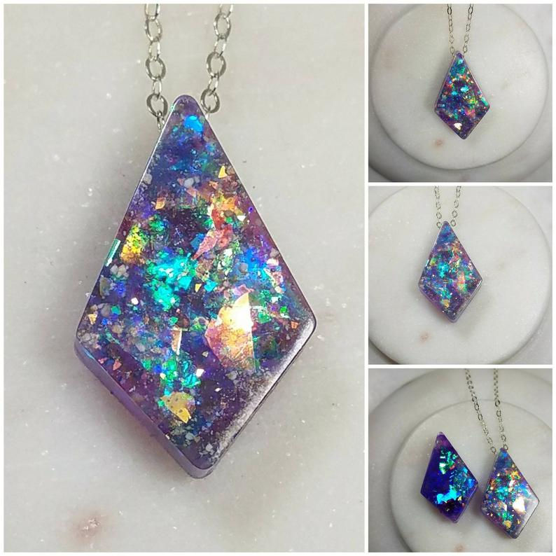 Thumbnail:  Sliding Diamond Memorial Ash Necklace/Memorial Necklace /Pet Memorial Ne