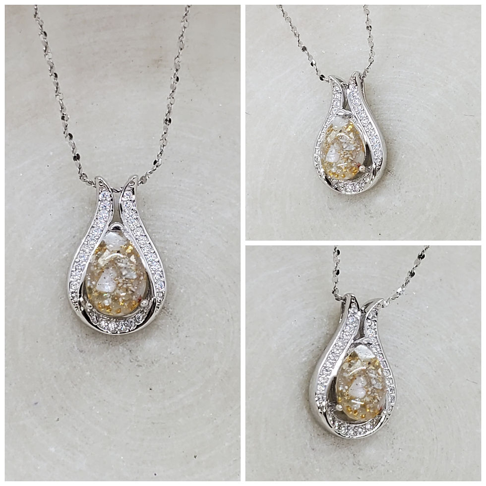 Thumbnail: Sterling Silver Memorial Ash Stone Pendant Necklace