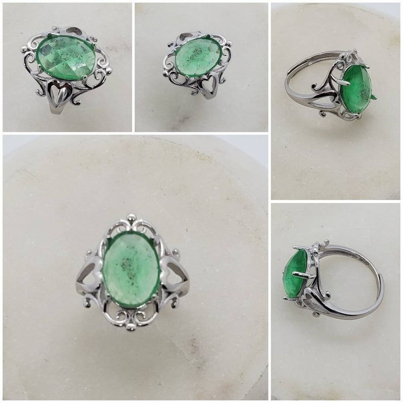 Thumbnail: Memorial Ash Sterling Silver Oval Ring /Memorial Ash Cremation Ring