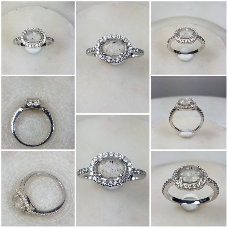 Thumbnail: Memorial Ash Sterling Silver Heart Ring/Memorial Ring/Cremation Ring/Pet Memoria