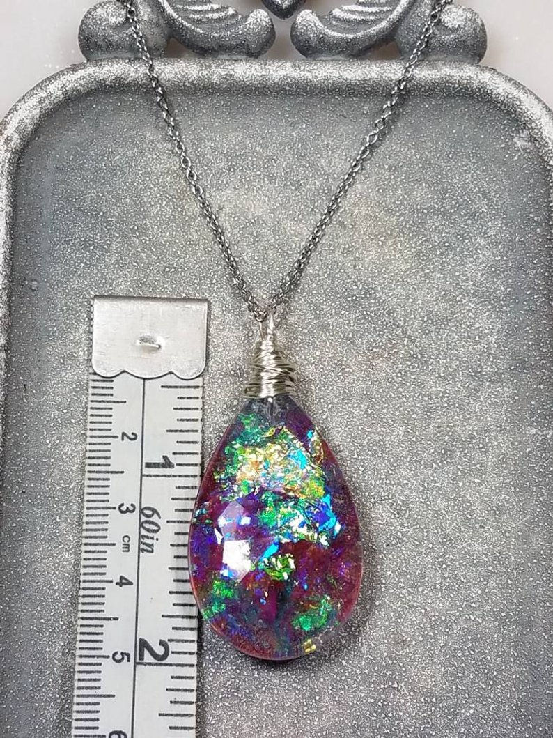 Thumbnail: Memorial Ash Wire Wrapped Crystal Pendant Necklace/Cremation Pendant/Pet Memoria