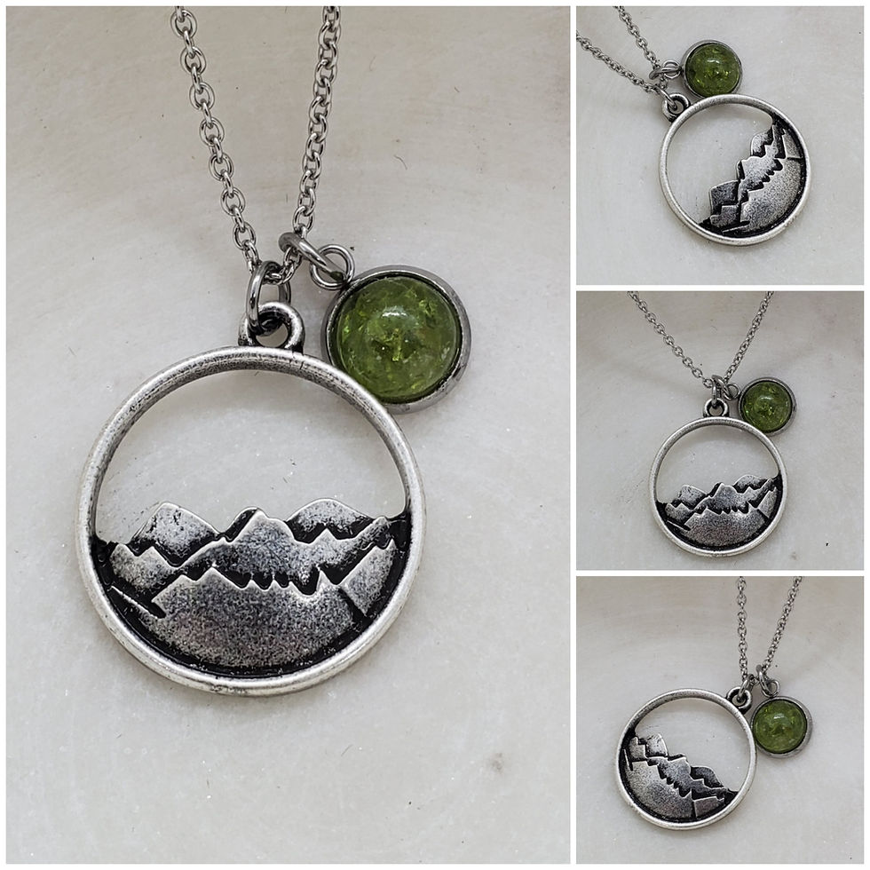 Thumbnail: Memorial Ash Charm Mountain Pendant Necklace/Cremation Pendant/Pet Memorial Jewe