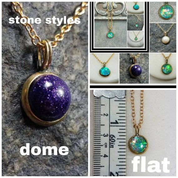 Thumbnail: Memorial Ash Raw Brass Pendant Necklace/Cremation Pendant/ Pet Memorial Jewelry