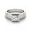 Thumbnail: Studiodragonfly19 Cremation Princess Cut Sterling Silver CZ Stone Ring