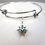 Thumbnail: Memorial Ash Stainless Steel Sterling Silver North Star Bangle Bracelet