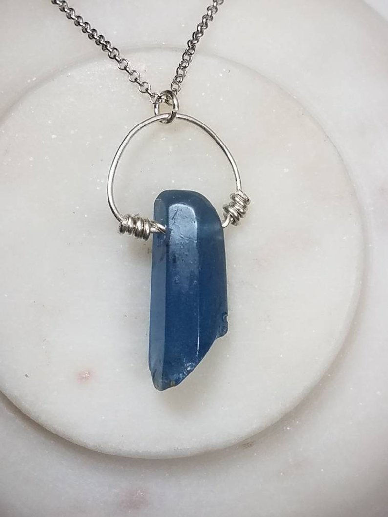 Thumbnail: Memorial Ash Silver Wire Wrapped Crystal Pendant Necklace/Cremation Pendant/Pet