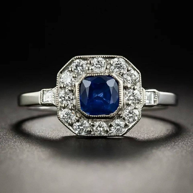 Studiodragonfly19 Memorial Ash 10k Gold Sapphire CZ Ring/Memorial Ash