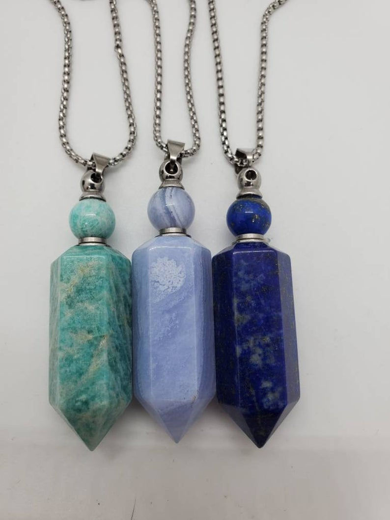 Thumbnail: Memorial Ash Crystal Stone Cremation Urn Necklace/Cremation Pendant/Cremation