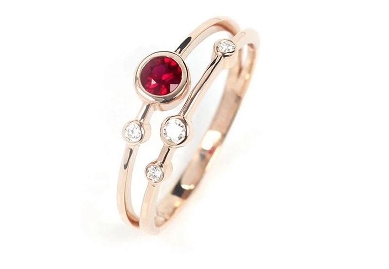 Thumbnail: Studiodragonfly19 10K Gold Diamond Ruby CZ