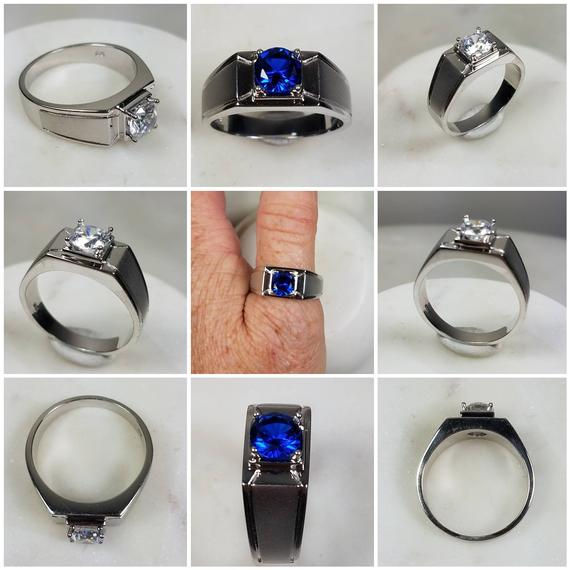 Thumbnail: Studiodragonfly19 Mens Memorial Ash Sterling Silver Ring/Pet Memorial