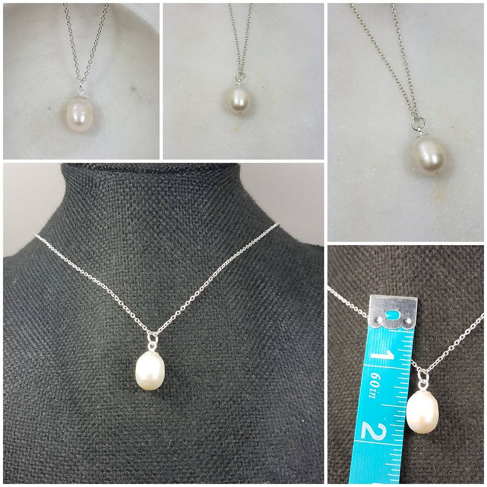 Thumbnail: Studiodragonfly19 Cremation Fresh Water Pearl Memorial Ash Pendant/Memorial Ash