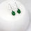 Thumbnail: Studiodragonfly19 Cremation Silver Wing Vintage Jade Glass Stone Earrings