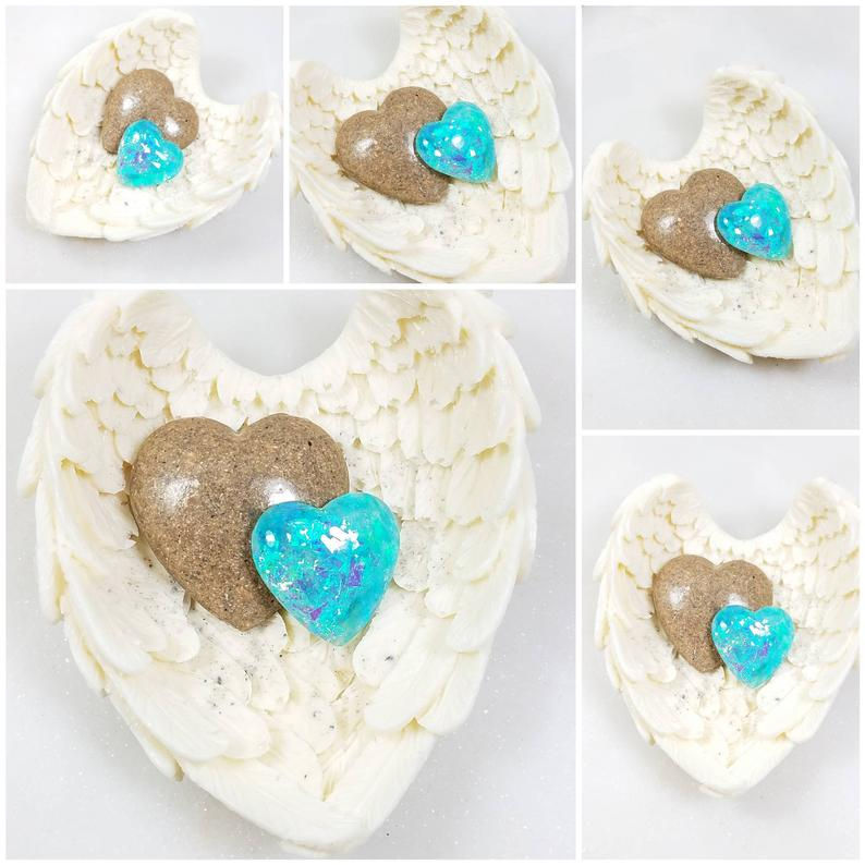 Thumbnail:  Memorial Ash Large Heart Stones/Memorial Ash Heart Stone/Ash Stones/Pet 