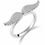 Thumbnail: Studiodragonfly19 Minimalist Memorial Ash Sterling Silver CZ Angel Wing Ring