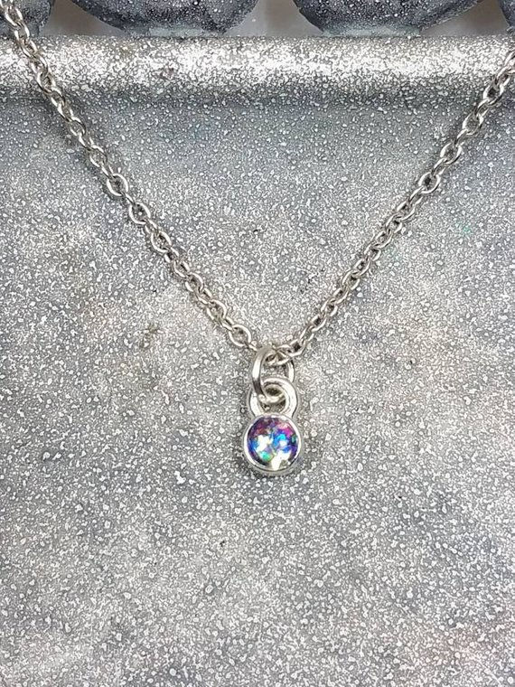 Thumbnail: Memorial Ash Pendant Sterling Silver Necklace