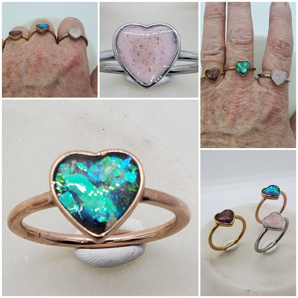 Thumbnail: Memorial Ash Heart Stainless Steel Ring/Memorial Ring/ Memorial/Cremation Ring