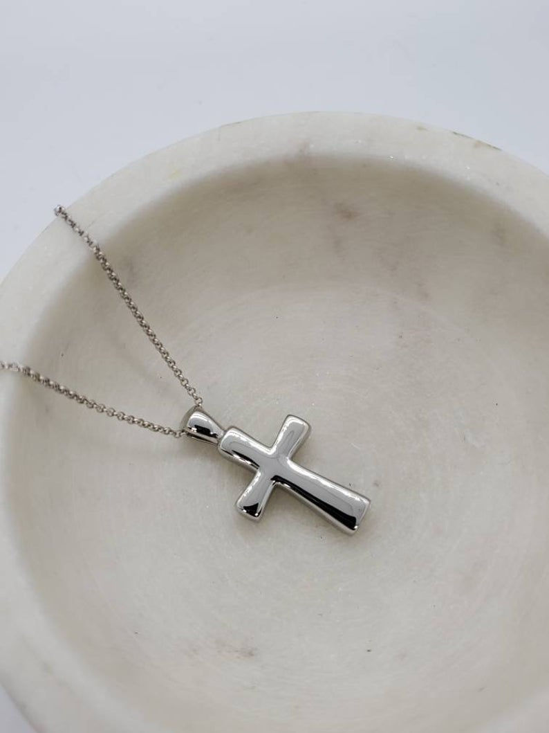 Thumbnail: Memorial Ash Stainless Steel Cremation Cross Urn Necklace/Cremation Pendant
