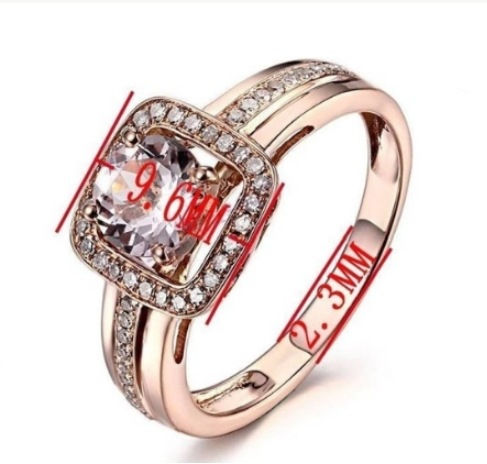 Thumbnail: Memorial Ash Solitare 10k Rose Gold Diamond Cremation Ring