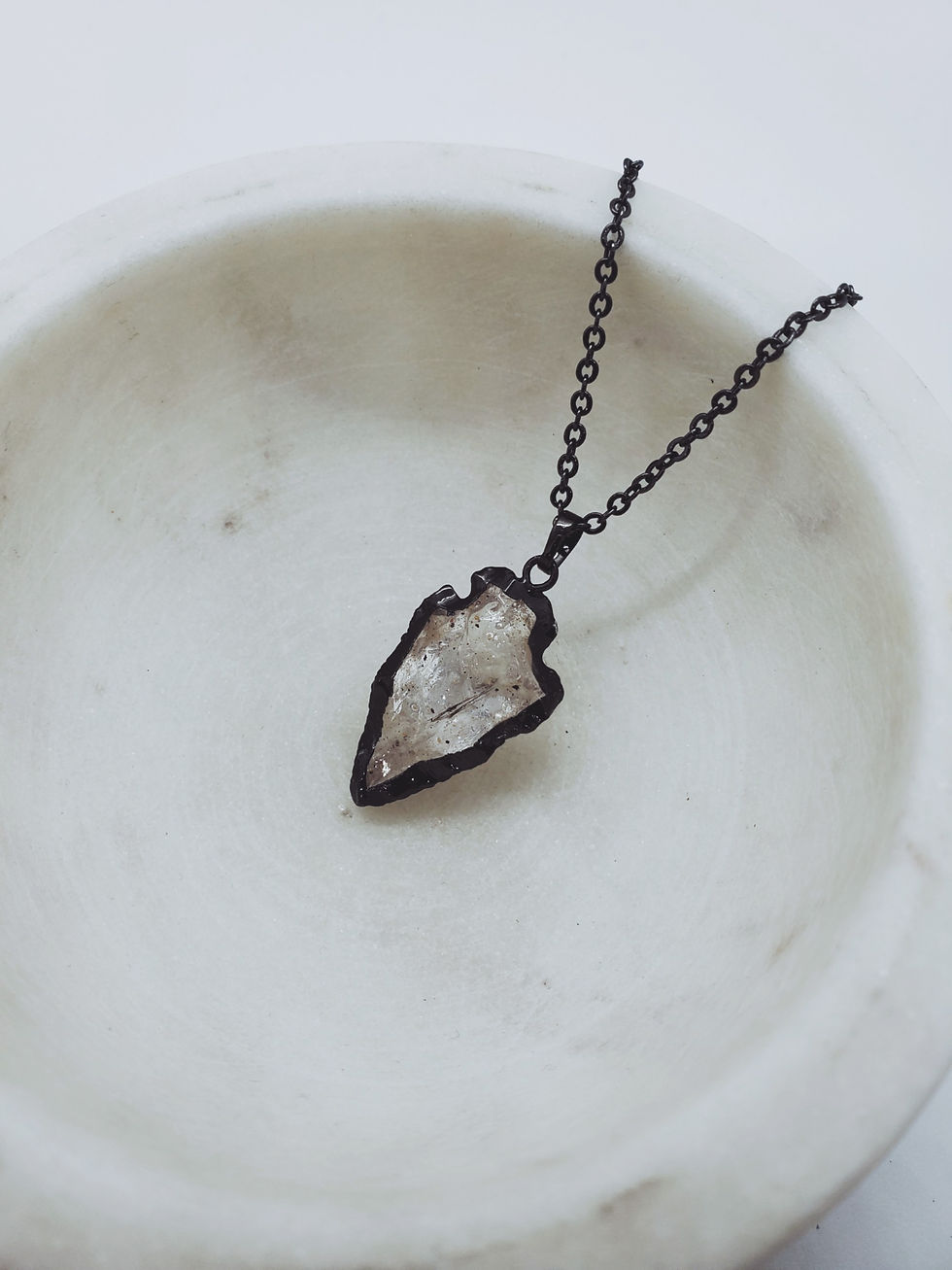 Thumbnail: Studiodragonfly19 Cremation Arrowhead Glass Stone Memorial Ash Pendant/Memorial