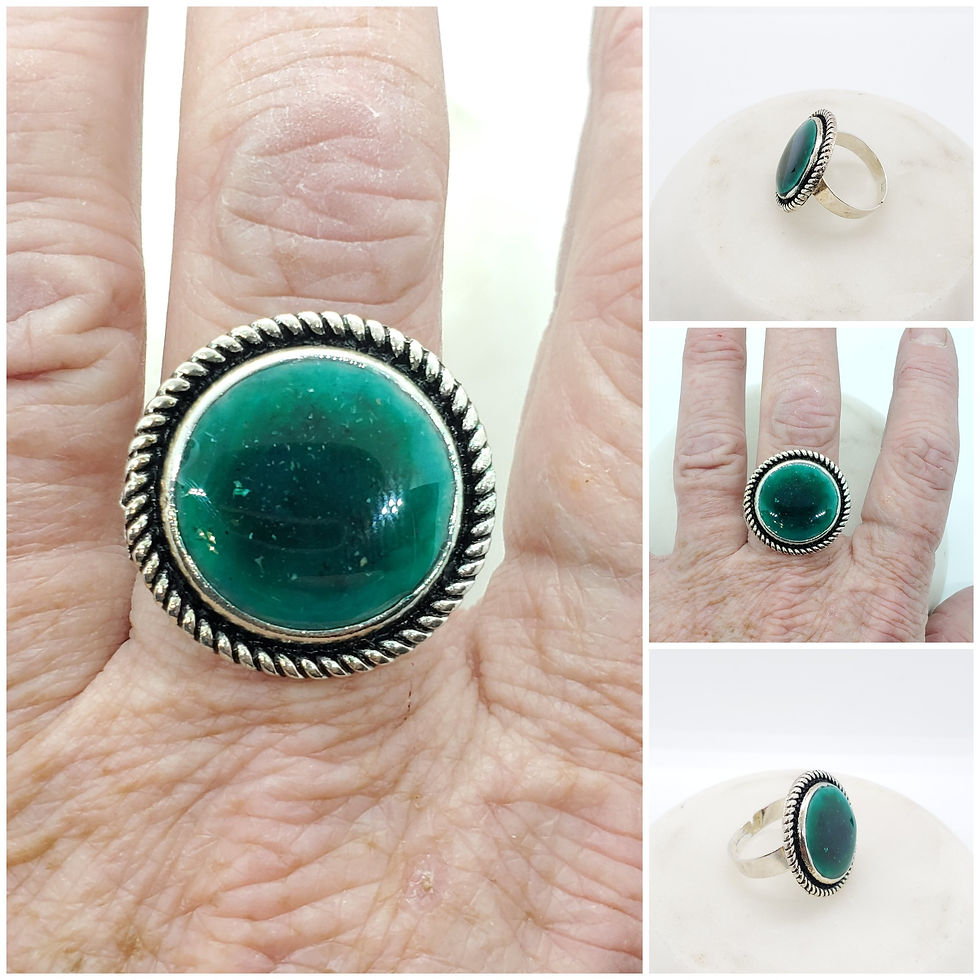 Thumbnail: Cremation Silver Plated Round Braided Galaxy Ring