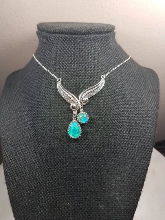 Thumbnail: Memorial Ash Sterling Silver Angel Wing Necklace
